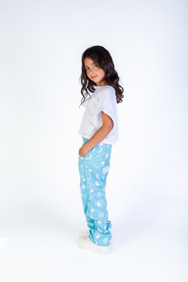 PANTALON BOTA ANCHA NIÑA ASTRO AZUL
